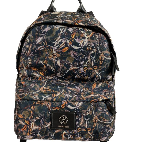 Roberto Cavalli Unisex Multi-Color Animal Print Backpack Bag - Picture 1 of 9